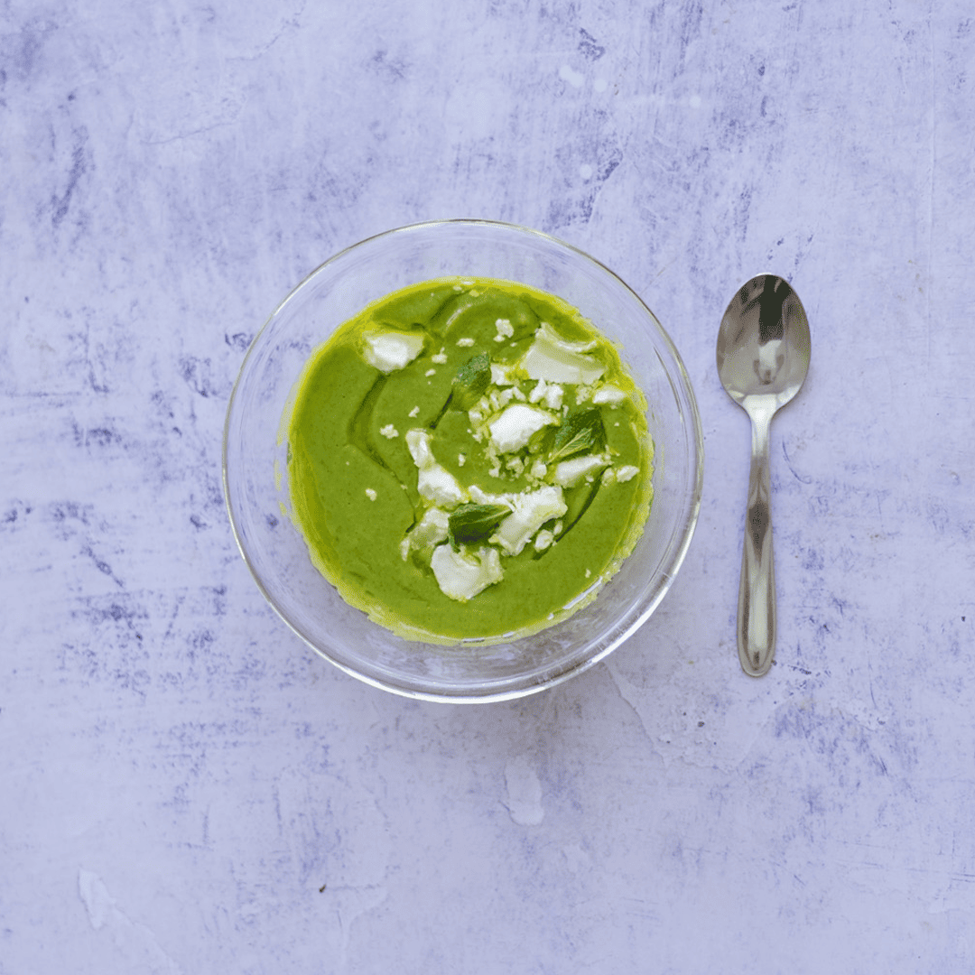 Velouté courgette, chèvre & menthe